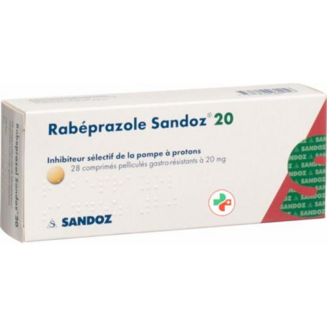 Рабепразол Сандоз 20 мг 28 таблеток покрытых оболочкой