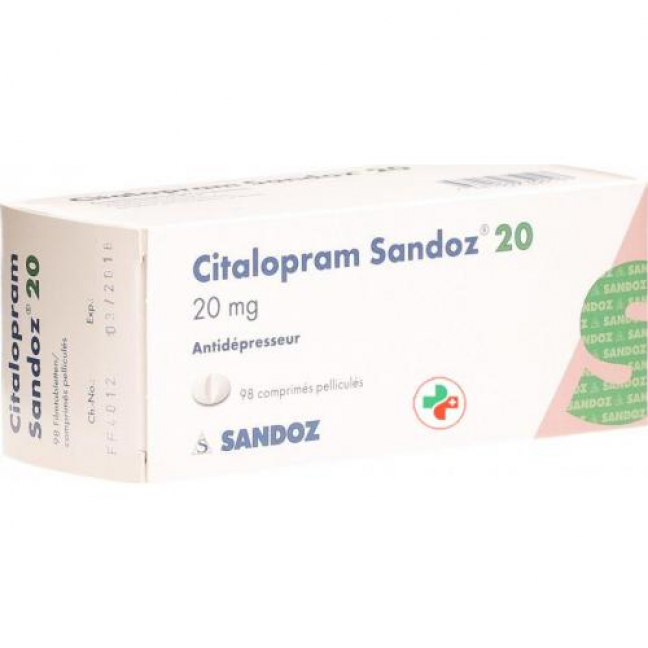 Циталопрам Сандоз 20 мг 98 таблеток покрытых оболочкой