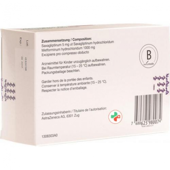 Комбоглиз XR 5 мг / 1000 мг 28 таблеток покрытых оболочкой