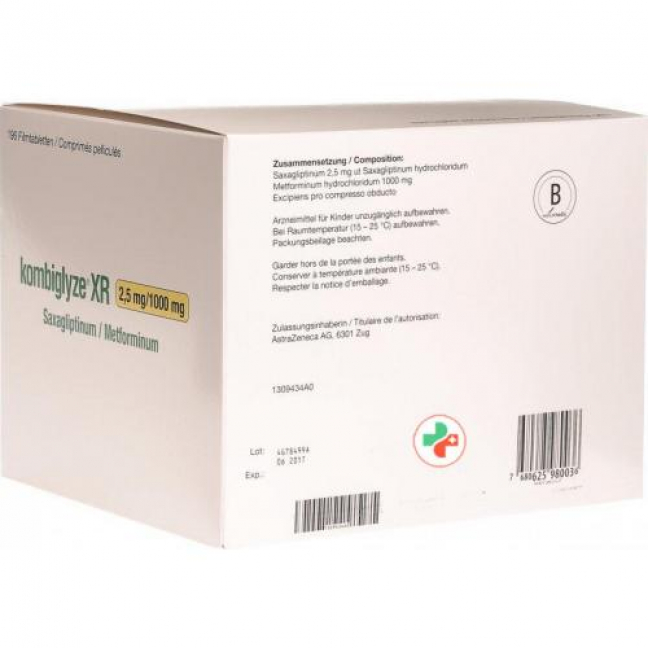 Комбоглиз XR 2,5 мг / 1000 мг 196 таблеток покрытых оболочкой