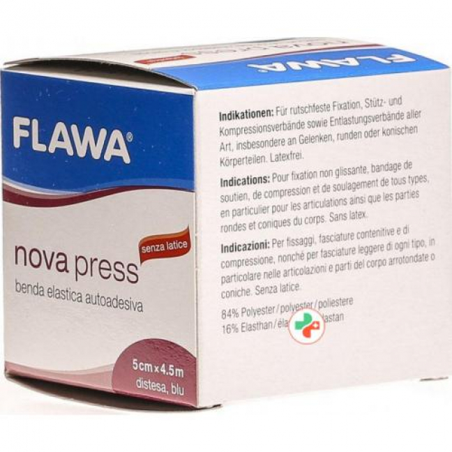 Flawa Nova Press самоклеющиеся бинт 5смx4.5m Blau