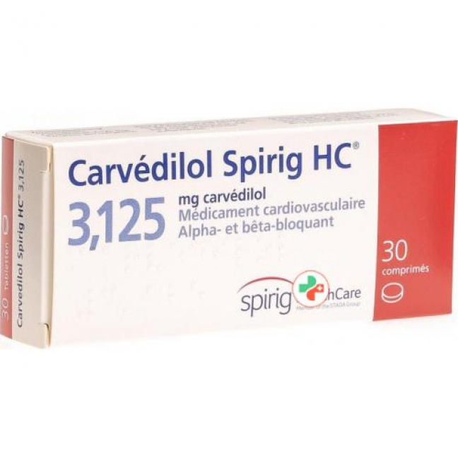 Карведилол Спириг 3,125 мг 30 таблеток