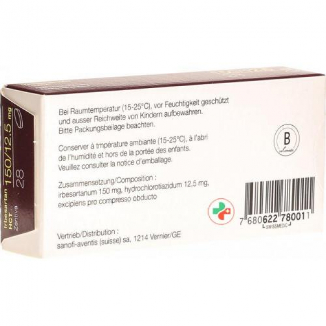 Irbesartan HCT Zentiva 150/12.5 mg 28 filmtablets