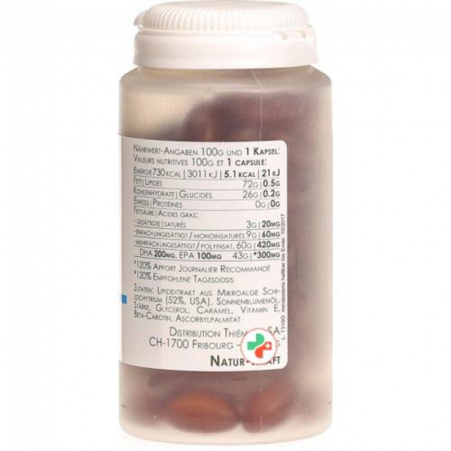 Омега-3 Водоросли DHA и EPA 500 мг 100 капсул