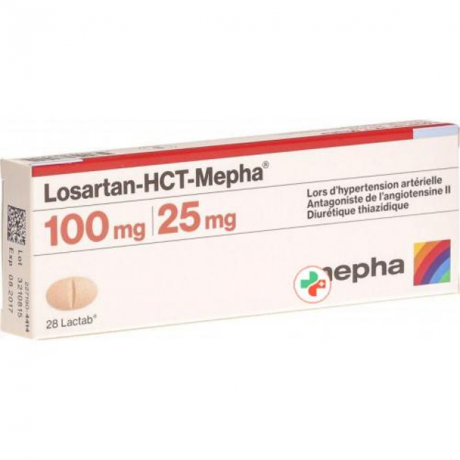 Лозартан-HCT Мефа 100/25 мг 28 таблеток покрытых оболочкой