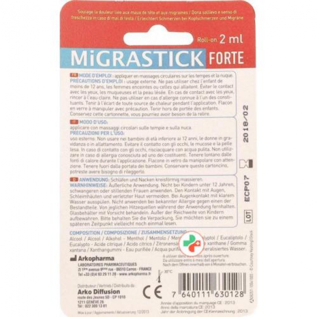 Arkopharma Migrastick Forte Dm Stick Bille 2мл
