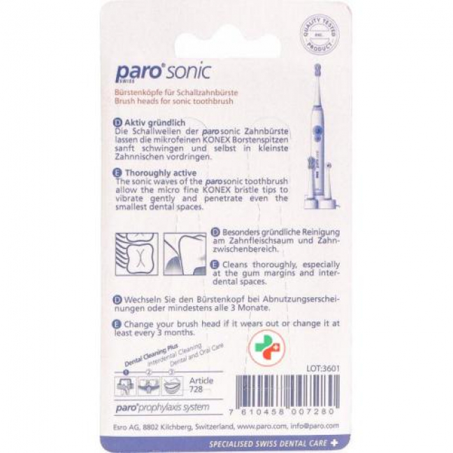 Paro Sensi-Clean Ersatzzahnburste Schall 2 штуки