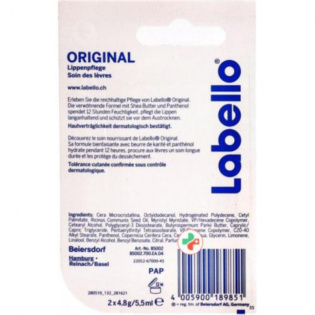 Labello Original Duo mit Aufdruck 2x 4.8г