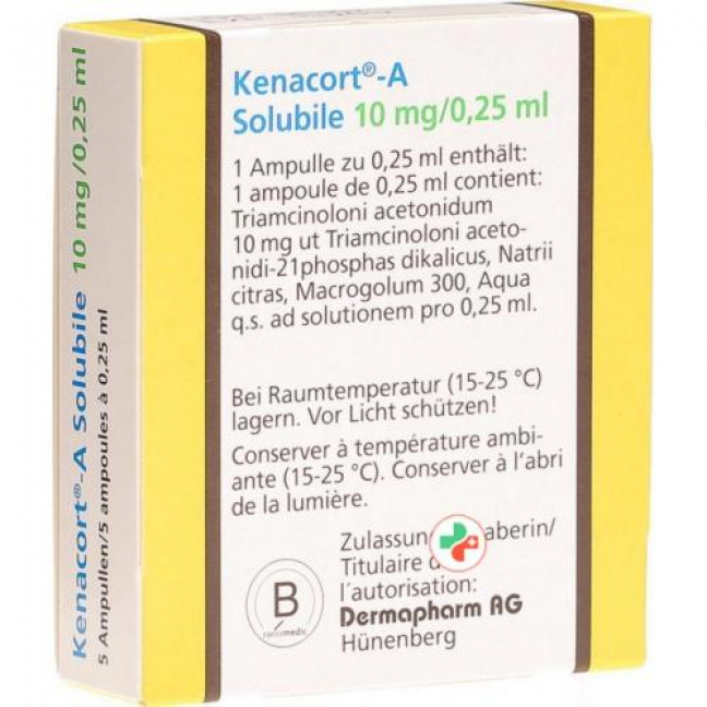 Кенакорт А Солубиле раствор для инъекций 10 мг / 0,25 мл 5 ампул
