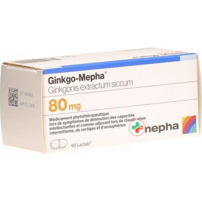 Гинкго Мефа 80 мг 60 таблеток покрытых оболочкой