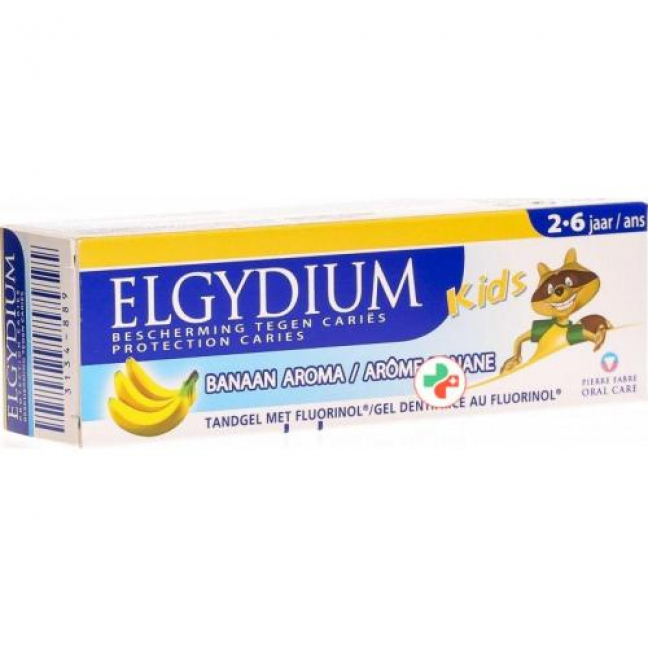 Эльгидиум  Кидс  Банане детская  зубная паста для детей от 2 до 6 лет со вкусом банана   50мл