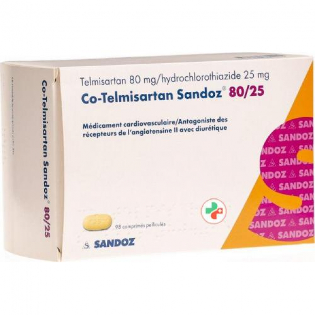 Ко-Телмисартан Сандоз 80/25 98 таблеток покрытых оболочкой