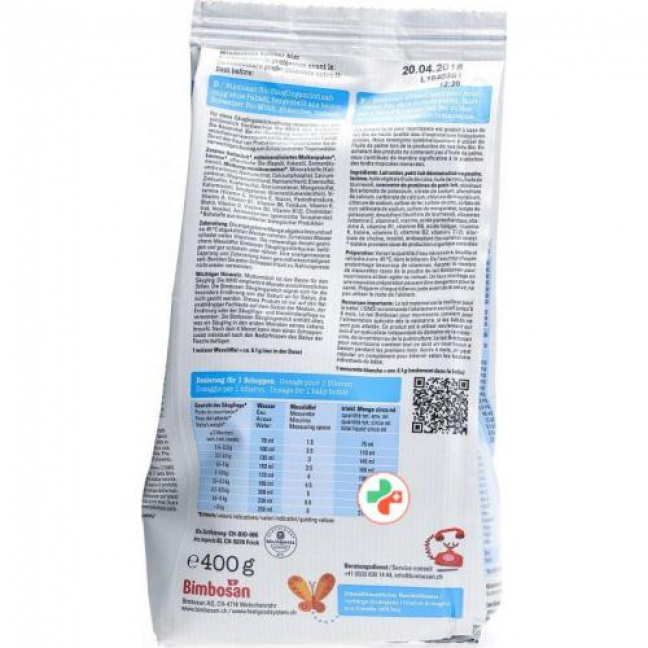 Bimbosan Bio Sauglingsmilch ohne Palmol в пакетиках 400г