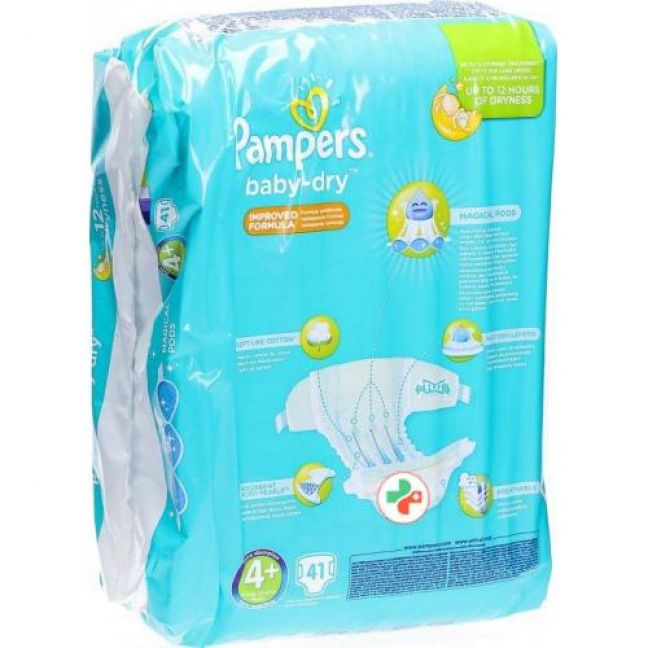 Pampers Baby Dry размер 4+ 9-20кг Maxi Pl Sparpa 41 штука