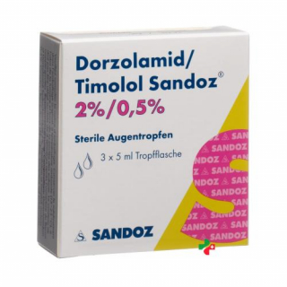 Дорзоламид / Тимолол Сандоз глазные капли 2 / 0,5% 3x 5 мл