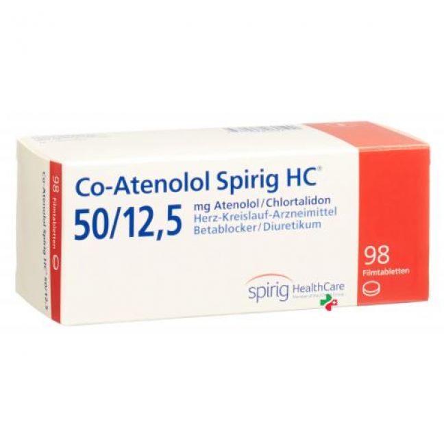 Co-Атенолол Спириг 50/12.5 98 таблеток покрытых оболочкой