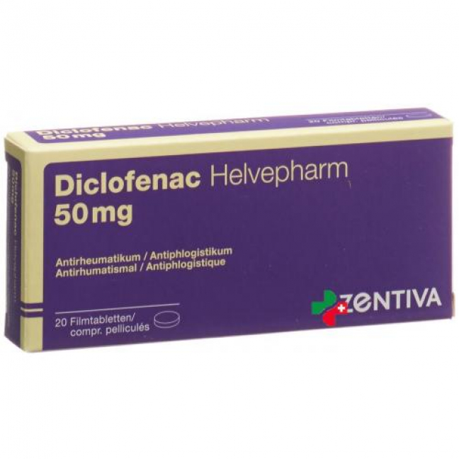 Диклофенак Хелвефарм 50 мг 20 таблеток