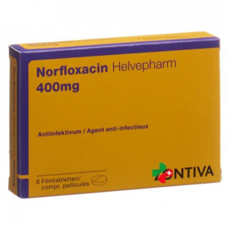 Норфлоксацин Хелвефарм 400 мг 6 таблеток покрытых оболочкой 