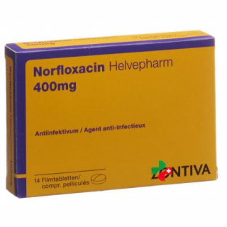 Норфлоксацин Хелвефарм 400 мг 14 таблеток покрытых оболочкой