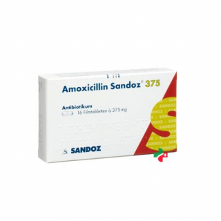 Амоксициллин Сандоз 375 мг 16 таблеток покрытых оболочкой