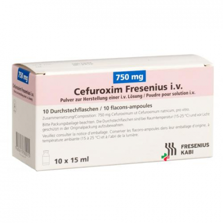 Цефуроксим Фресениус 750 мг 10 флаконов для внутривенного введения