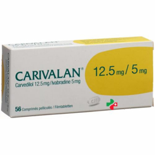 Каривалан 12,5 мг / 5 мг 56 таблеток покрытых оболочкой 