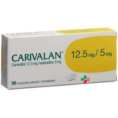 Каривалан 12,5 мг / 5 мг 56 таблеток покрытых оболочкой 