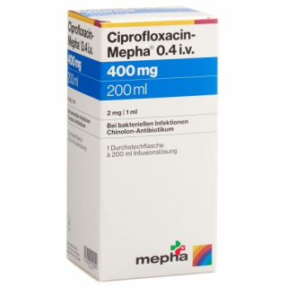 Ципрофлоксацин Мефа раствор для инфузий 400 мг / 100 мл 1 флакон 200 мл