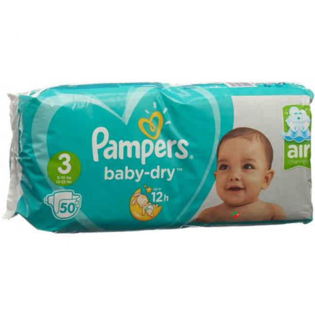 Pampers Baby Dry размер 3 4-9кг Midi Sparpack 50 штук