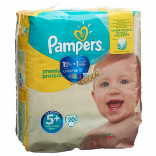 Pampers Premium Prot размер 5+ 13-25кг Tragepack 20 штук