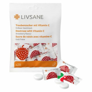 ЛИВСАН с витамином С со вкусом клубники 28 жевательных таблеток