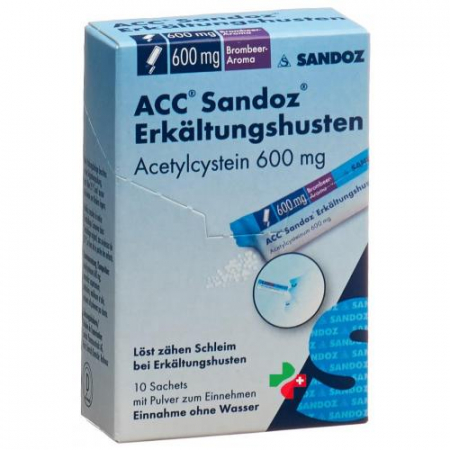АЦЦ Сандоз от кашля и простуды порошок 600 мг 10 пакетиков