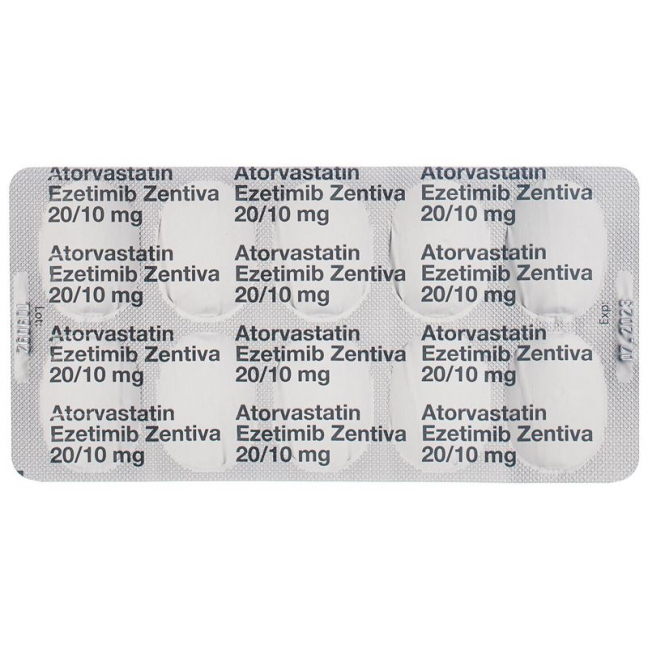 АТОРВАСТАТИН Эзетимиб Зентива табл. 20/10 мг