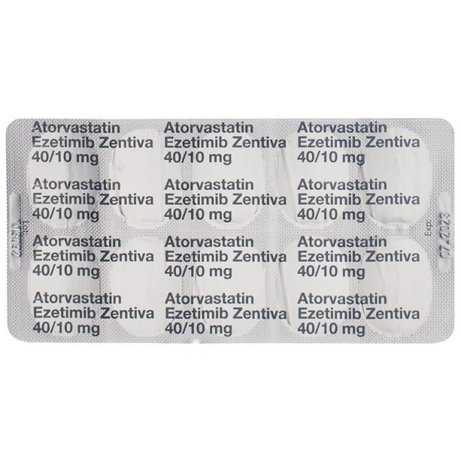 Аторвастатин Эзетимиб Зентива таблетки 40 мг/10 мг 90 шт.