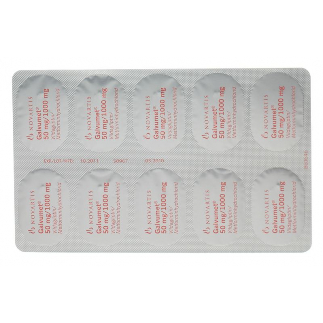 Галвумет 50/1000 мг 60 таблеток покрытых оболочкой 