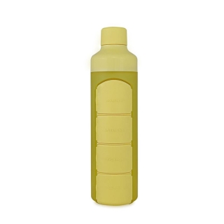 YOS Bottle Tagesdispenser 375ml mit 4Fächern gelb