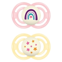 MAM Perfect Night Nuggi 6-16m pink/yellow