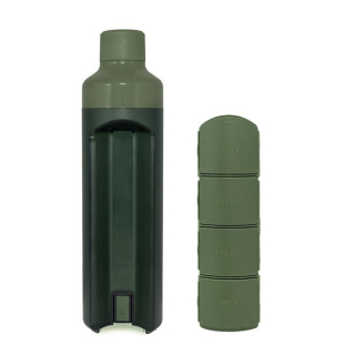 YOS Bottle Tagesdispenser 375ml mit 4Fächern grün