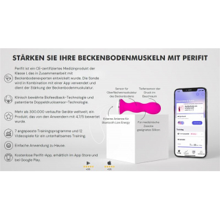 PERIFIT Beckenbodentrainer mit App pink
