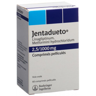 Джентадуэто 2,5 мг / 1000 мг 3 × 60 таблеток покрытых оболочкой