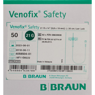 VENOFIX SAFETY 21G 0.8x19mm grün 30cm