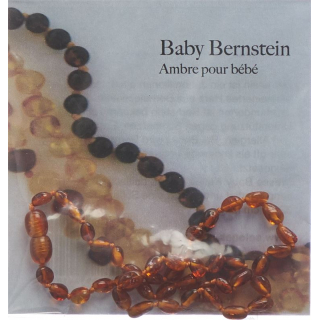 SELENAS Baby Bernsteinkette 32-34cm cognac oval