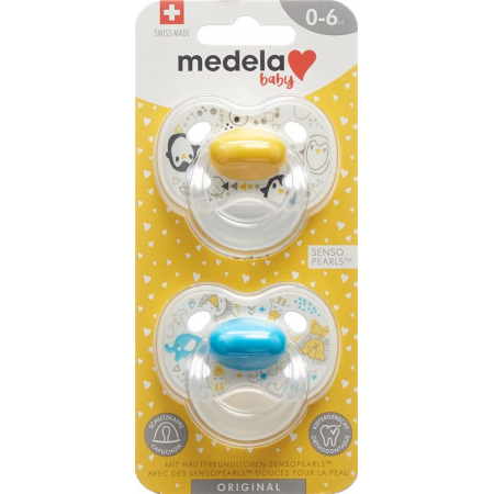 Medela Baby Nuggi Original 0-6 Желтый Синий 2 шт.