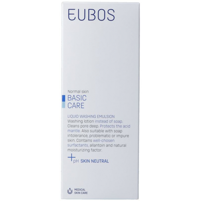 Жидкое мыло Eubos без запаха, синий флакон, 200 мл.
