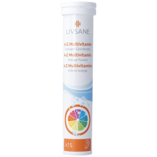 Livsane AZ мультивитаминные шипучие таблетки со вкусом апельсина Ds 15 шт.