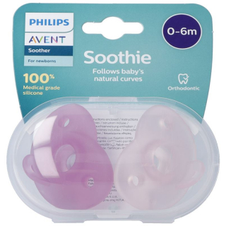 PHILIPS AVENT Curved Soothie Pink 0-6m Steri