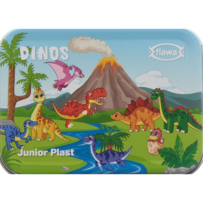 FLAWA Junior Plast Strips Dinos Tin Box