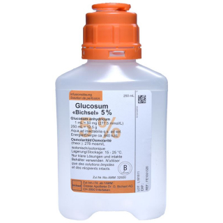 Глюкоза Bichsel Inf Lös 5% 250мл пластиковая бутылка без столовых приборов 24 шт
