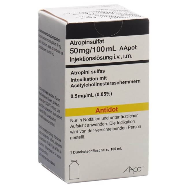 ATROPINSULFAT AApot Inj Lös 50 mg/100ml