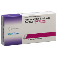 Аторвастатин Эзетимиб Зентива Табл. 80 мг/10 мг 30 шт.